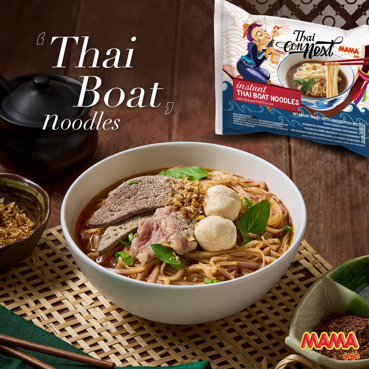 Thai Connext - 泰國MAMA泰式香濃船麵 (一袋4包) 93g x4