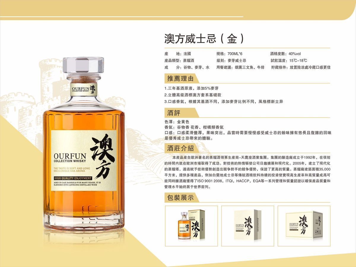 (盒裝) 澳方威士忌 70cl (Vol:40%)