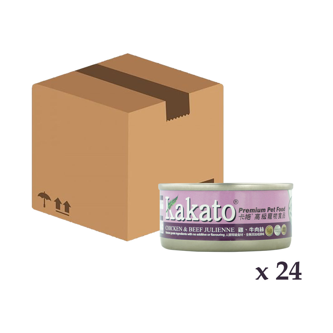 Kakato - 雞、牛肉絲 70g x 24罐