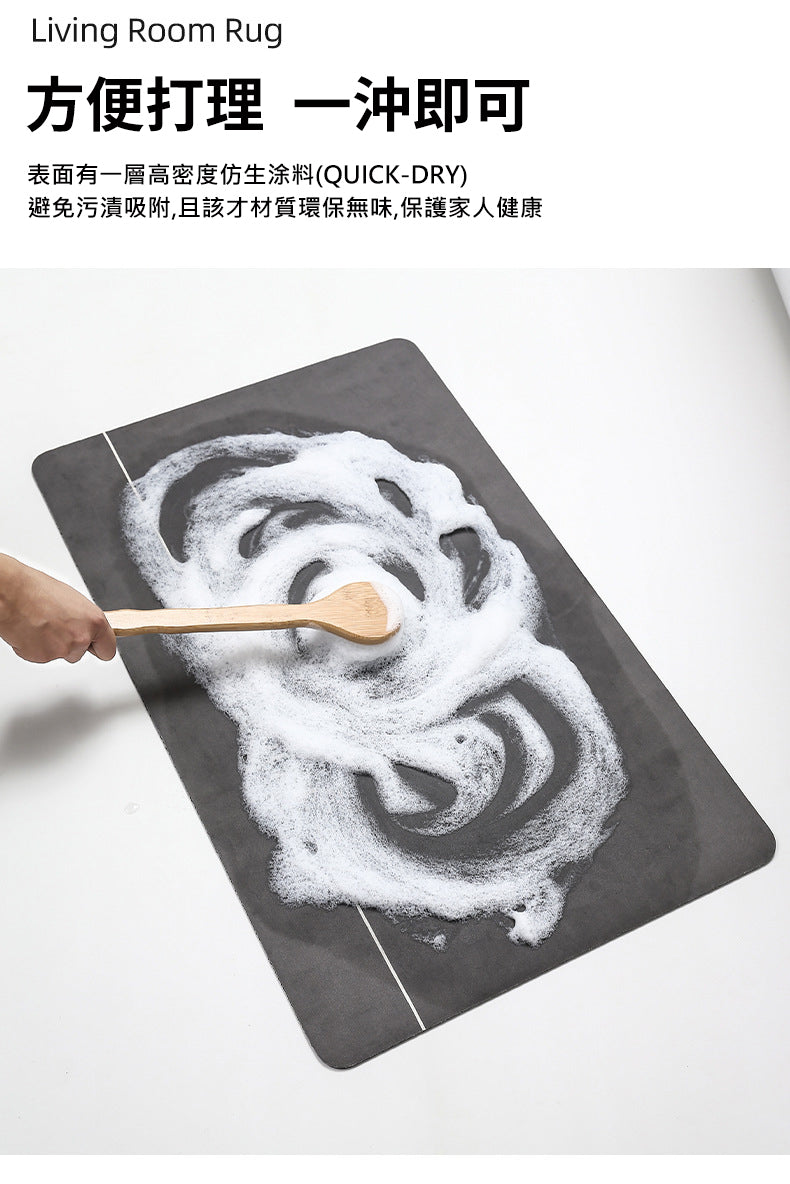 (浪漫玫瑰)硅藻土吸水防滑"軟"地墊 40 x 60cm (紅色)