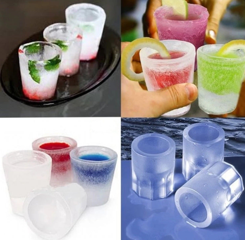 4格"紅色"食用硅膠迷你冰杯模/冰格/朱古力模 (10cm x 10cm x 5cm)