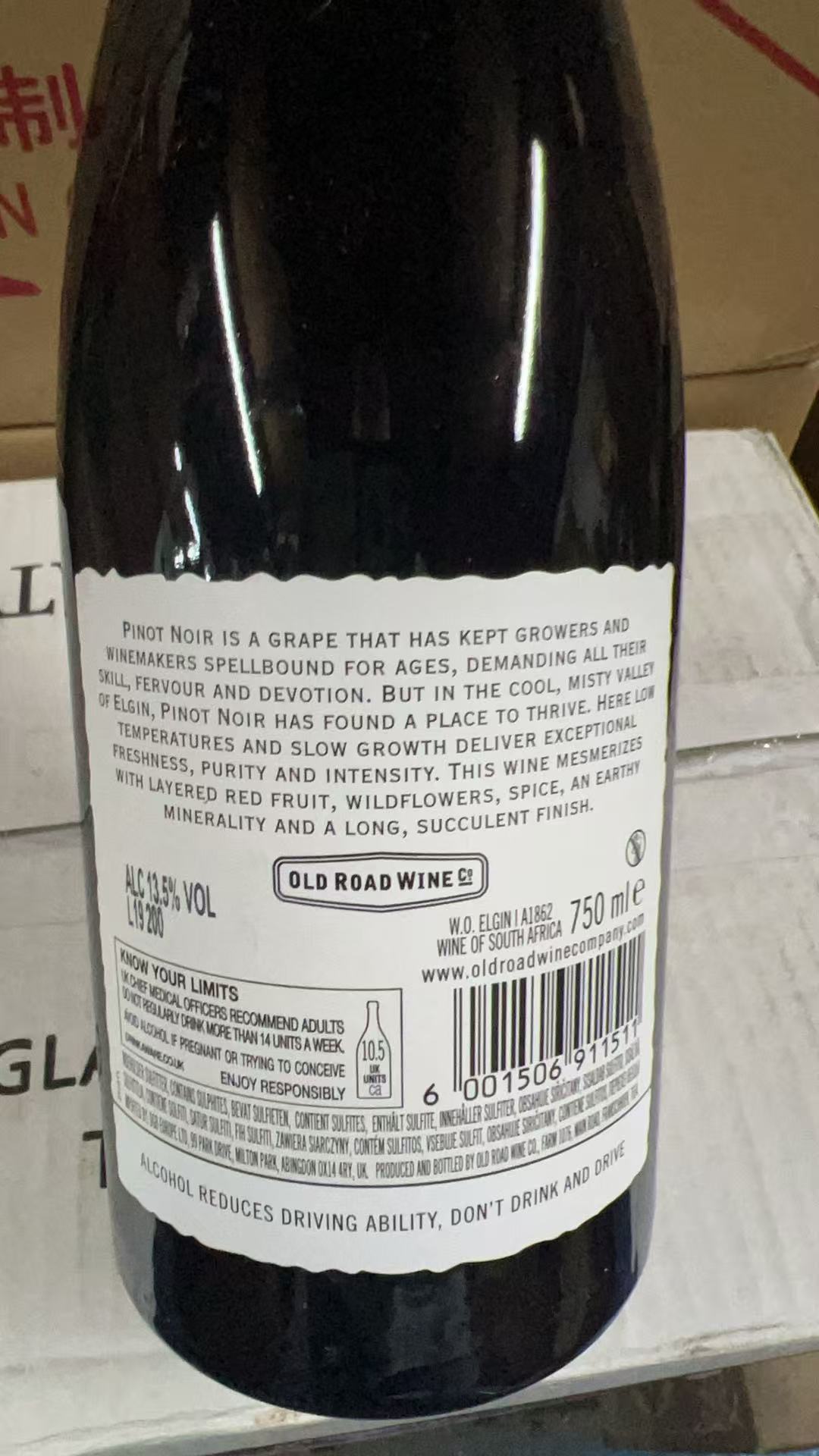 South Africa Old Road Elgin Pinot Noir 2018 13.5% 750ml