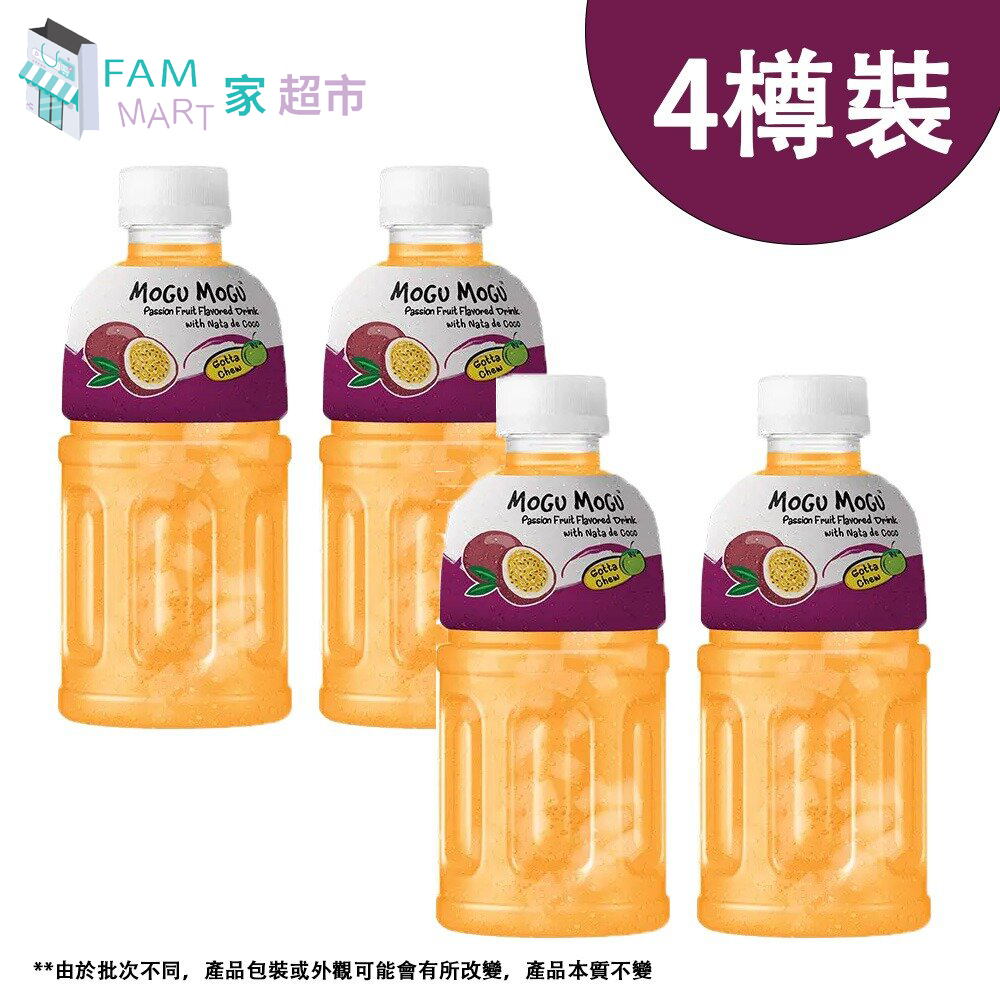 MOGU - [4樽裝] 熱情果蒟蒻果粒果汁(320ml x 4樽)