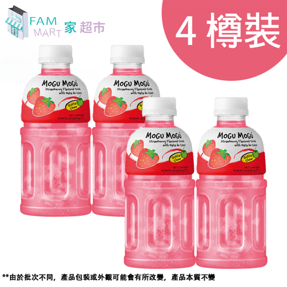 MOGU - [4樽裝] 士多啤梨蒟蒻果粒果汁(320ml x 4樽)