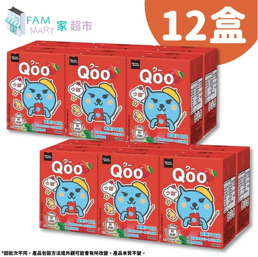 [12盒] QooQoo蘋果汁- 少甜(200ml x 12包)