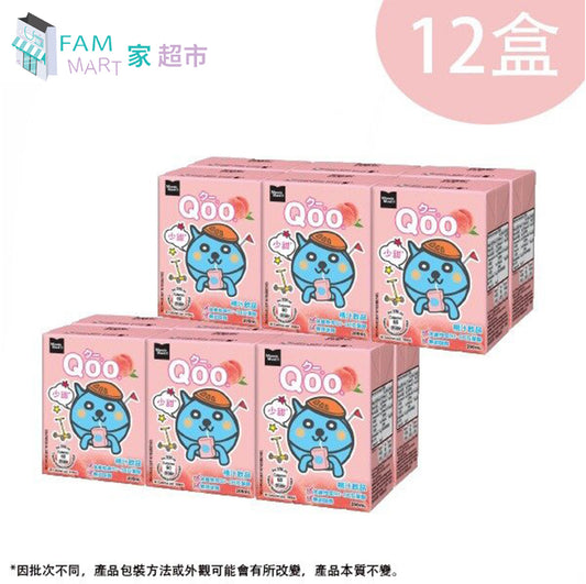 [12盒] QooQoo 桃汁飲品200ml x12包 (少甜)