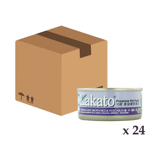 Kakato - 雞、牛、糙米、菜 70g x 24罐