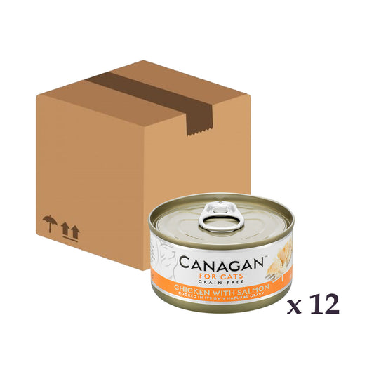Canagan (原之選) 天然無穀物貓糧罐頭 - 雞肉伴三文魚 Chicken with Salmon 75 g x 12 罐