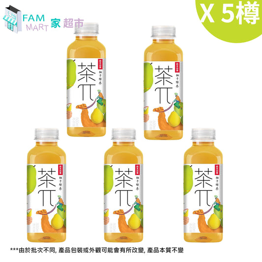 [5樽](綠色)茶π(茶派)-柚子綠茶 500ml x 5 (平行進口)