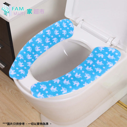 (藍色大象)可裁剪粘貼式馬桶貼