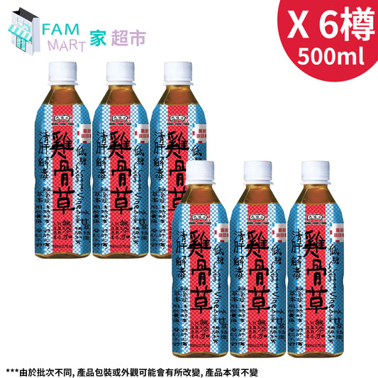 鴻福堂 - [6樽裝] 雞骨草-低糖 (500ml x 6)（新舊包裝隨機發送）