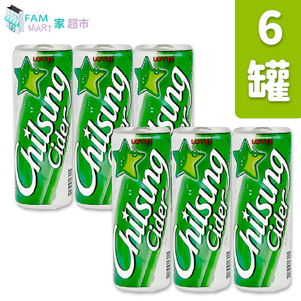 樂天七星 - 6罐樂天檸七碳酸飲料 (250ml x 6)